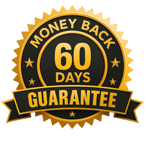 60-day money back guarantee seal