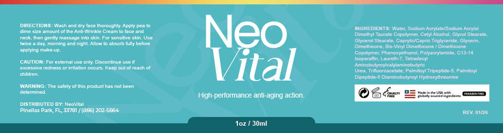 Neo Vital supplement facts and product label